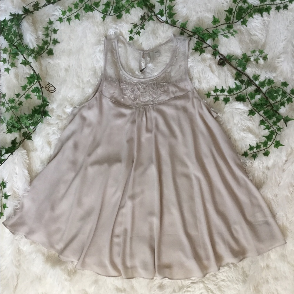 Lauren Conrad Baby Doll Style W/Shear Beaded Top
